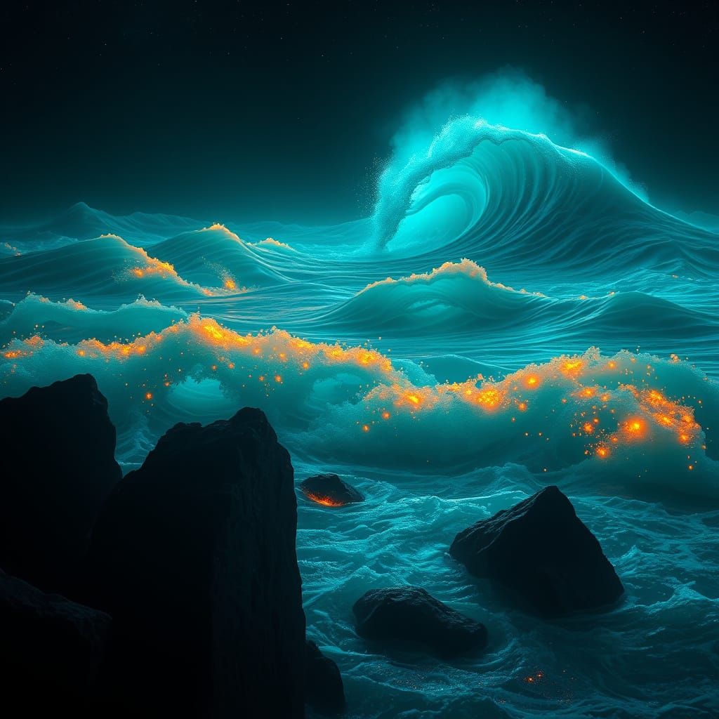 Ethereal Oceanic Dreamscapes in Vibrant, Triadic Colors