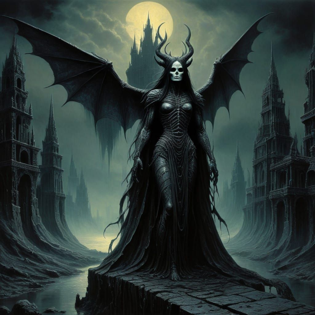 Majestic Demoness in Hellish Metropolis