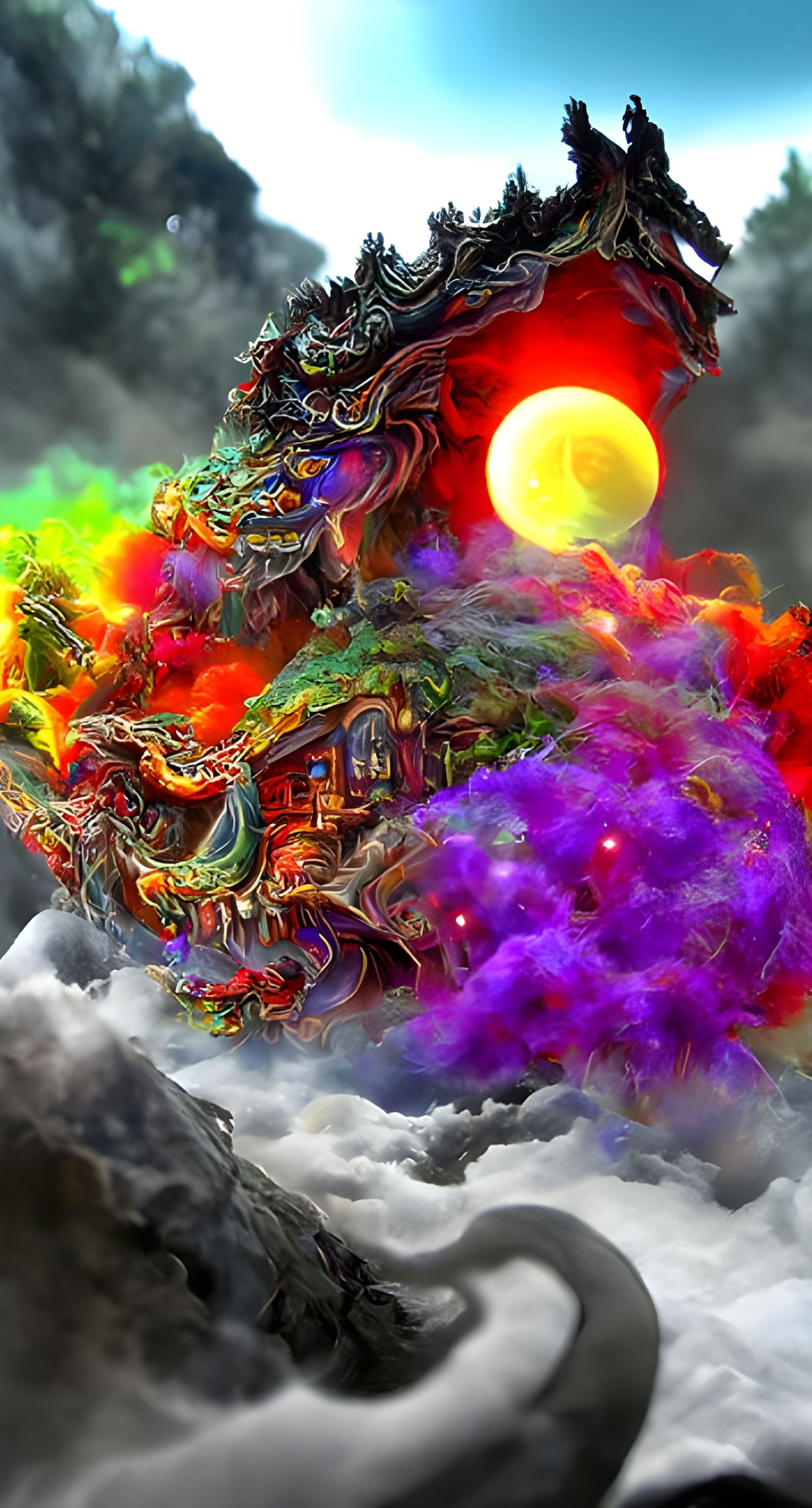 Chinese Dragon Attack: Hyper-Detailed Fantasy Art