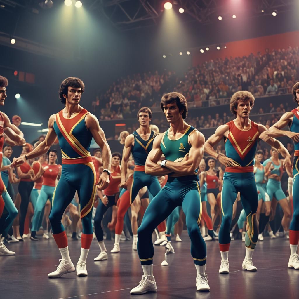 Welsh Aerobics Team at 1980s Championship