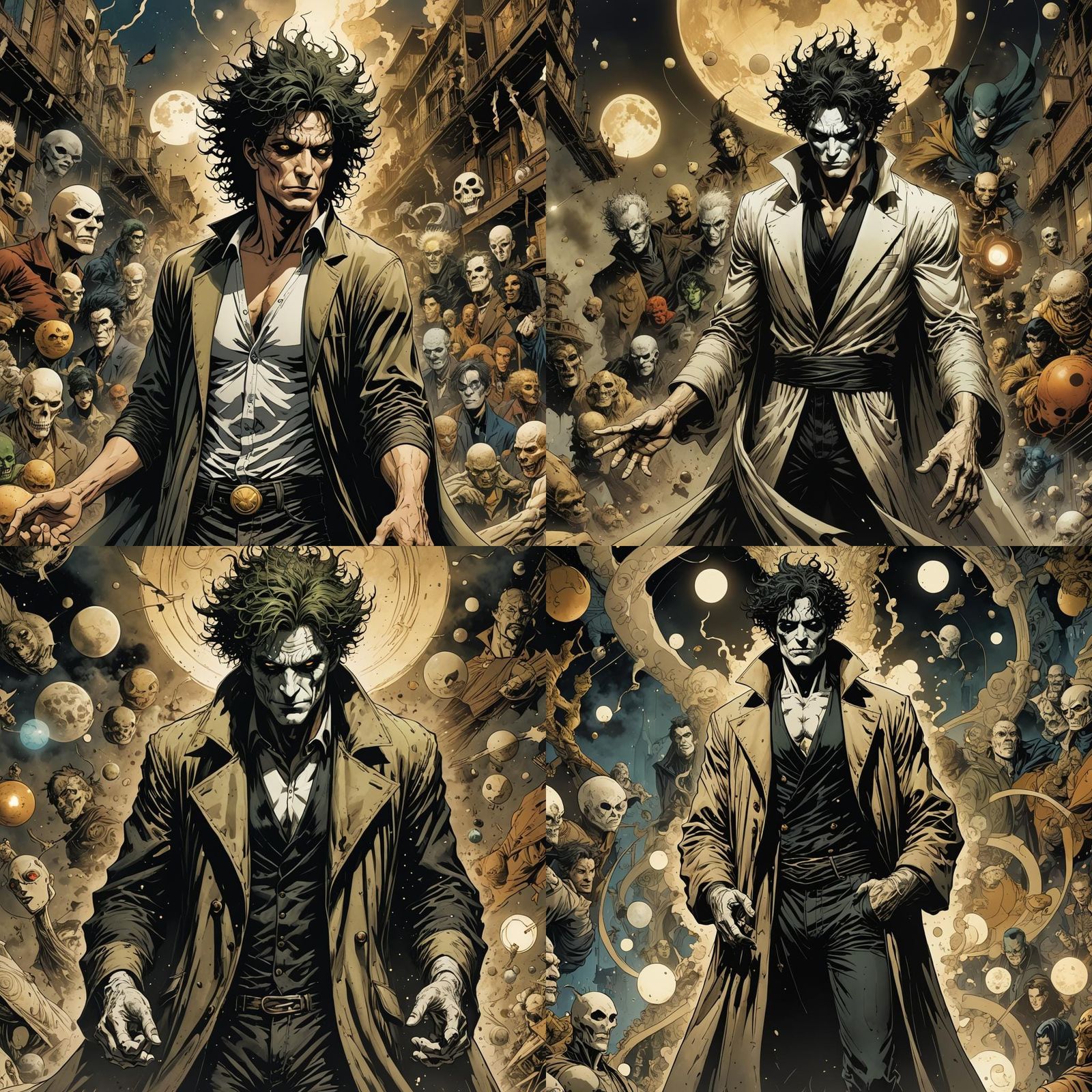 Sandman Dream in Modern Realm, DC Comics Art