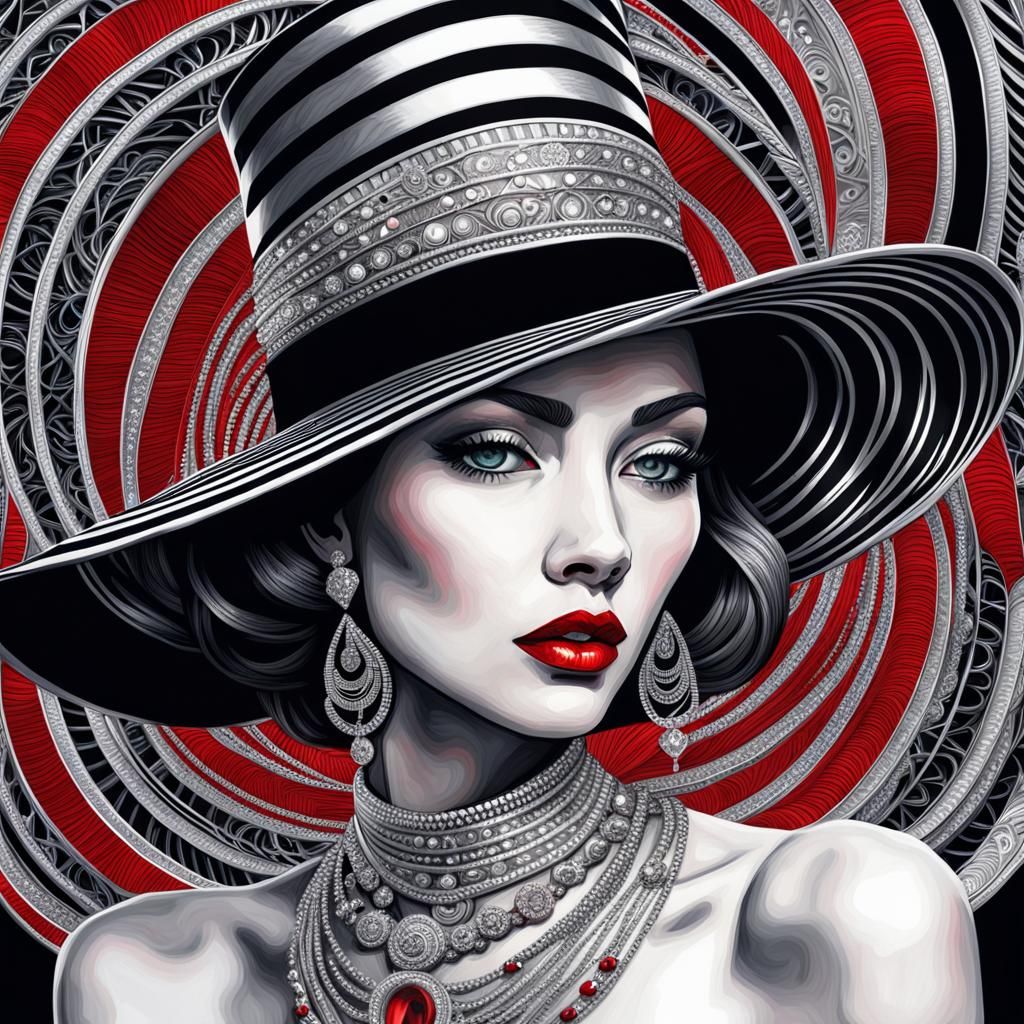 Glamorous Woman in Art Deco Digital Portrait