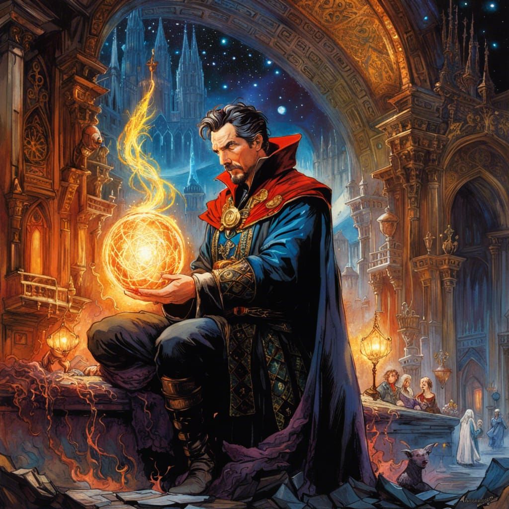 Doctor Strange in a Medieval Palace