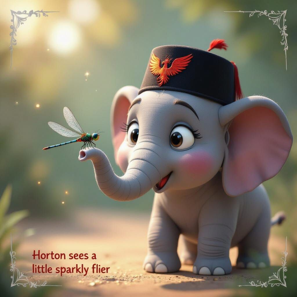 Chibi Horton and the Sparkly Dragonfly