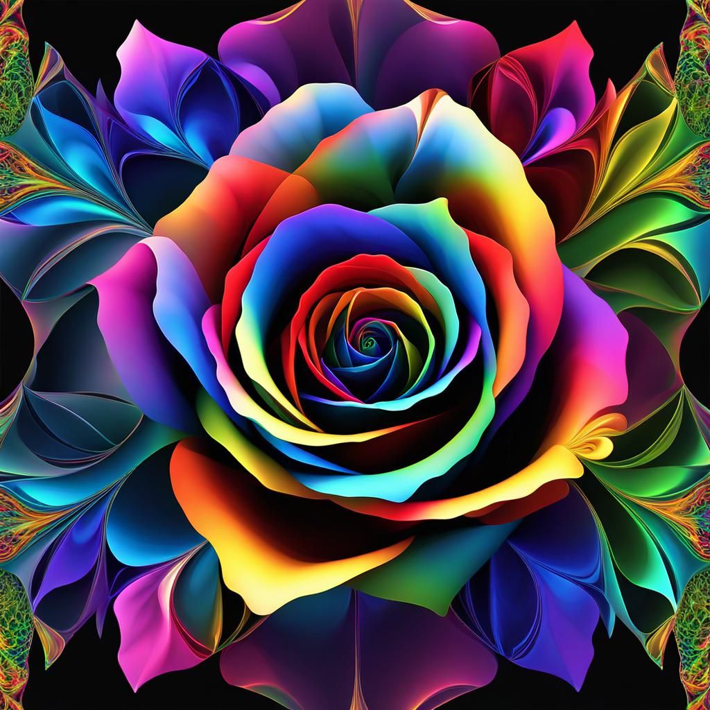 Fractel Rainbow Rose