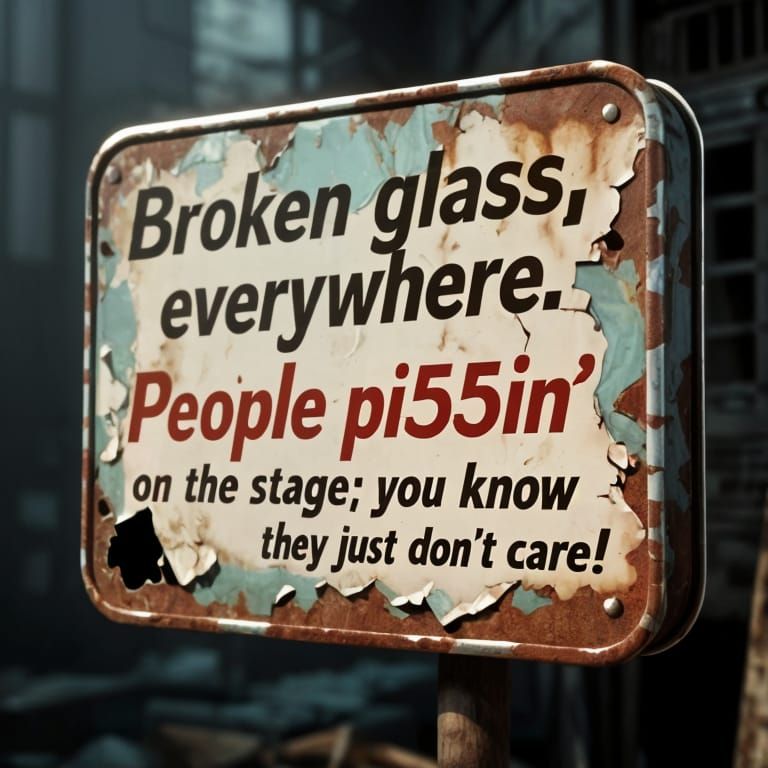 Rusty Vintage Tin Sign With Bold Text