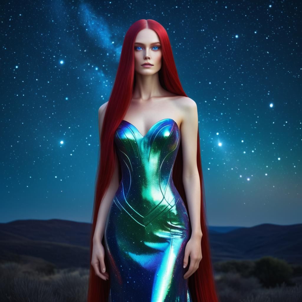 Metallic Galaxy Empress with Crimson Hair