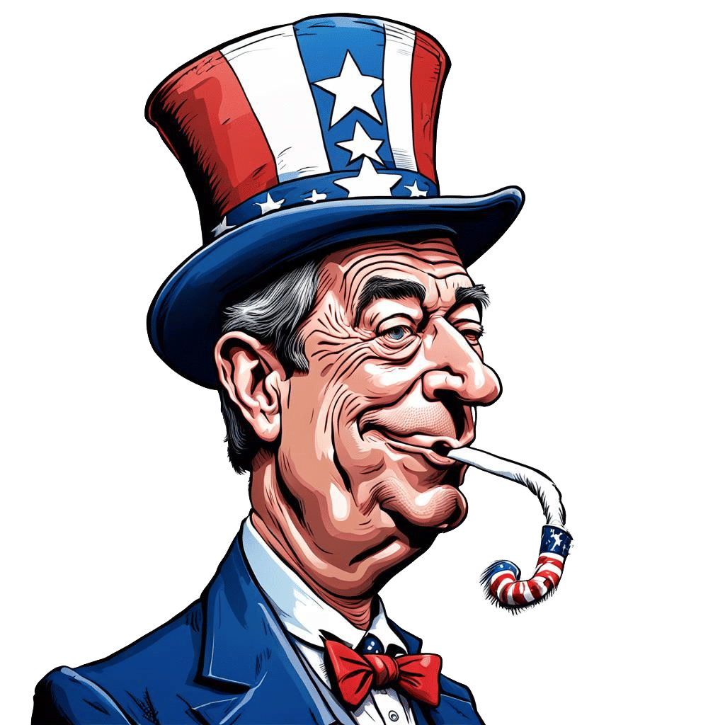 Cartoon Caricature: Man as Uncle Sam
