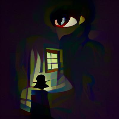 Surreal Eye in Empty Room