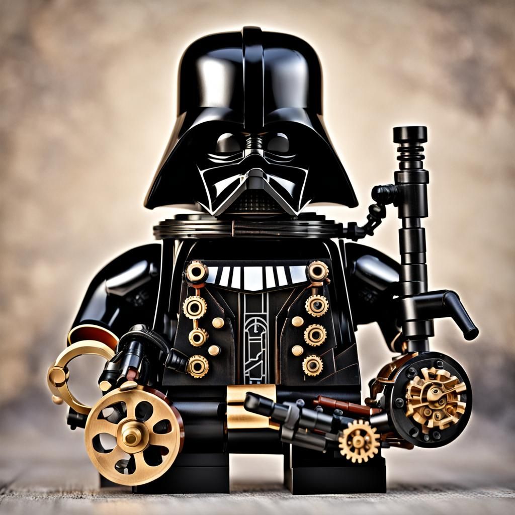 Steampunk Lego Darth Vader with Exposed Engine