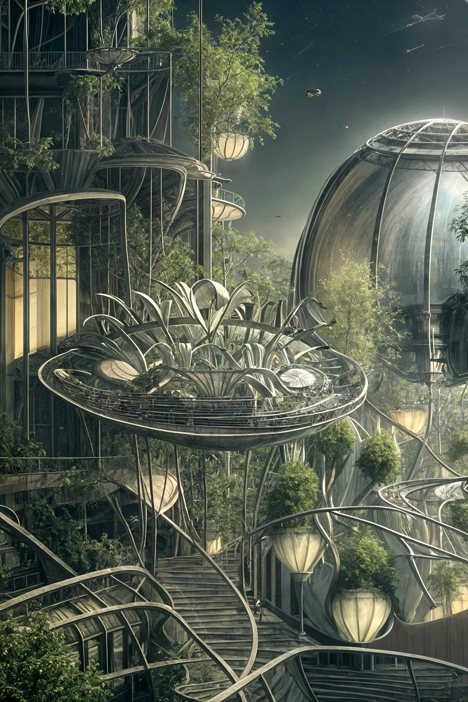 Alien Botanical Garden in Space: Volumetric Lighting
