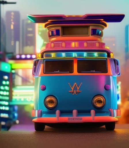 Neon Knight Parrot in Cyberpunk Cityscape