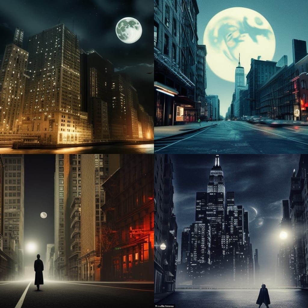 Vampire Emerges in Dark New York City Night