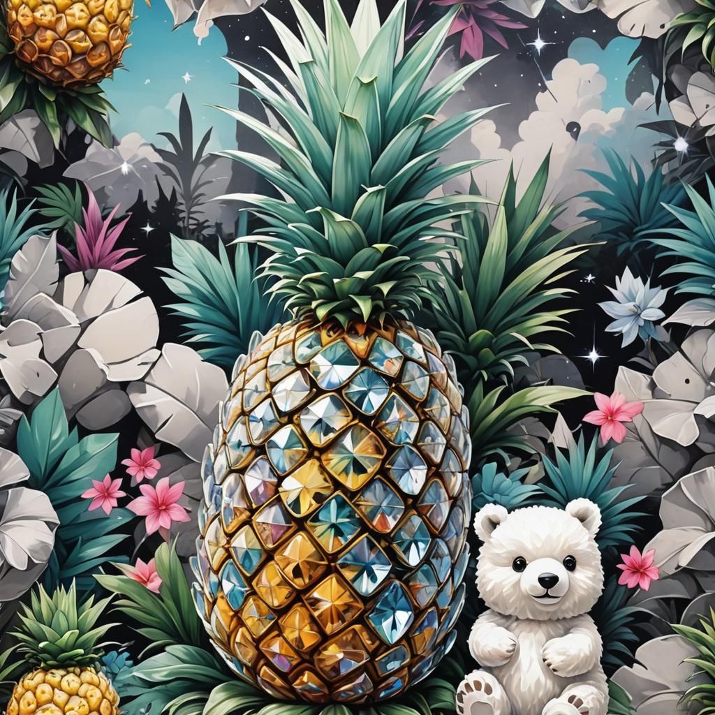 Pineapples don't go well with teddy bears at all.