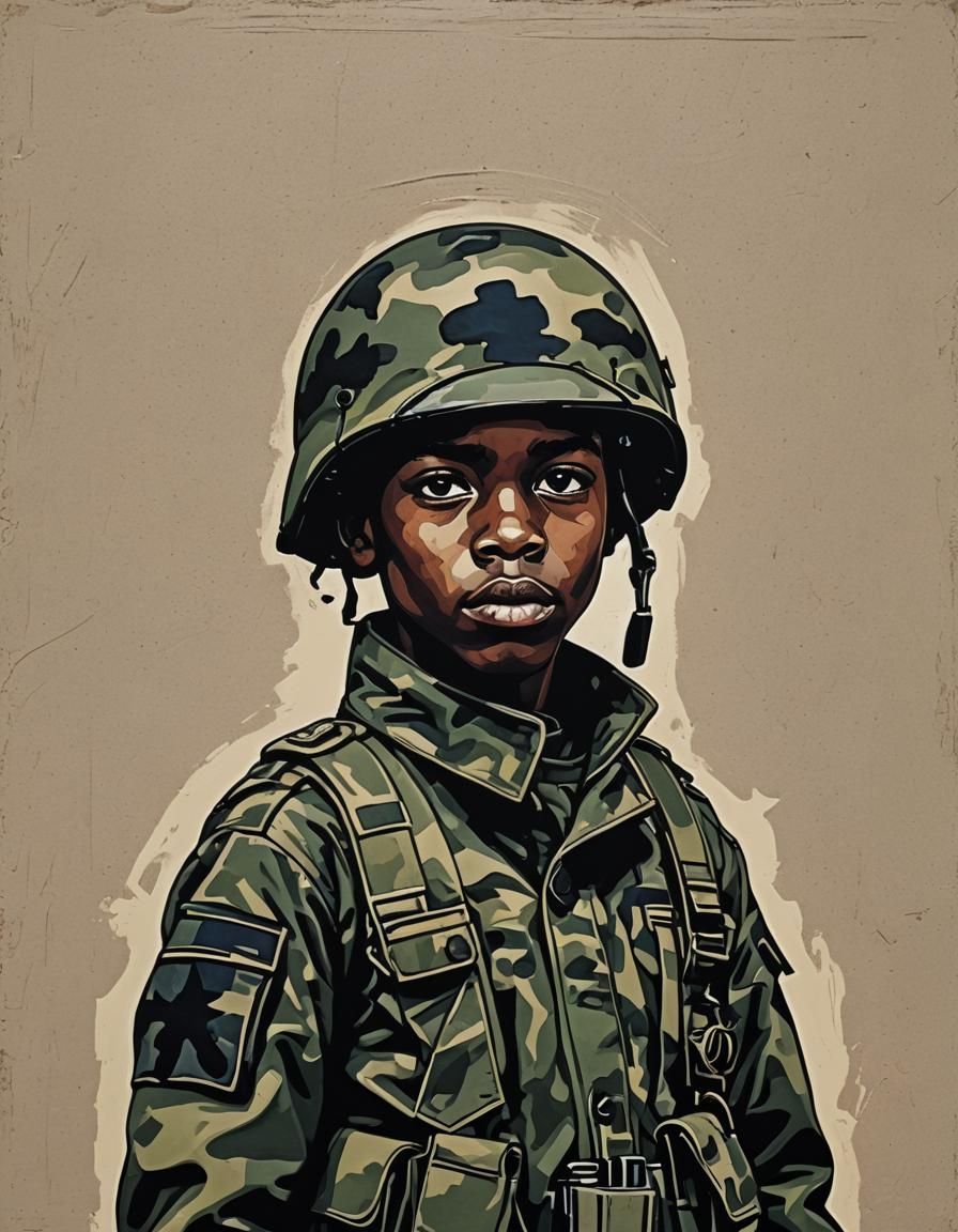 Pop Art Soldier in Portrait Style