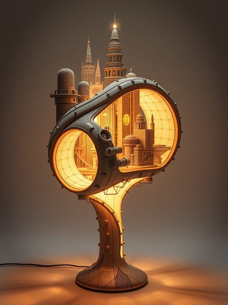 Avant-Garde Lamp Inspired by Futuristic and Surreal Art