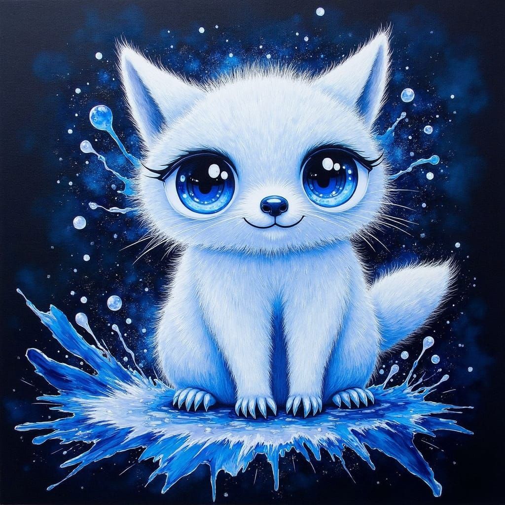 Ethereal Autumn Ghost Raccoon in Vibrant Watercolor Style