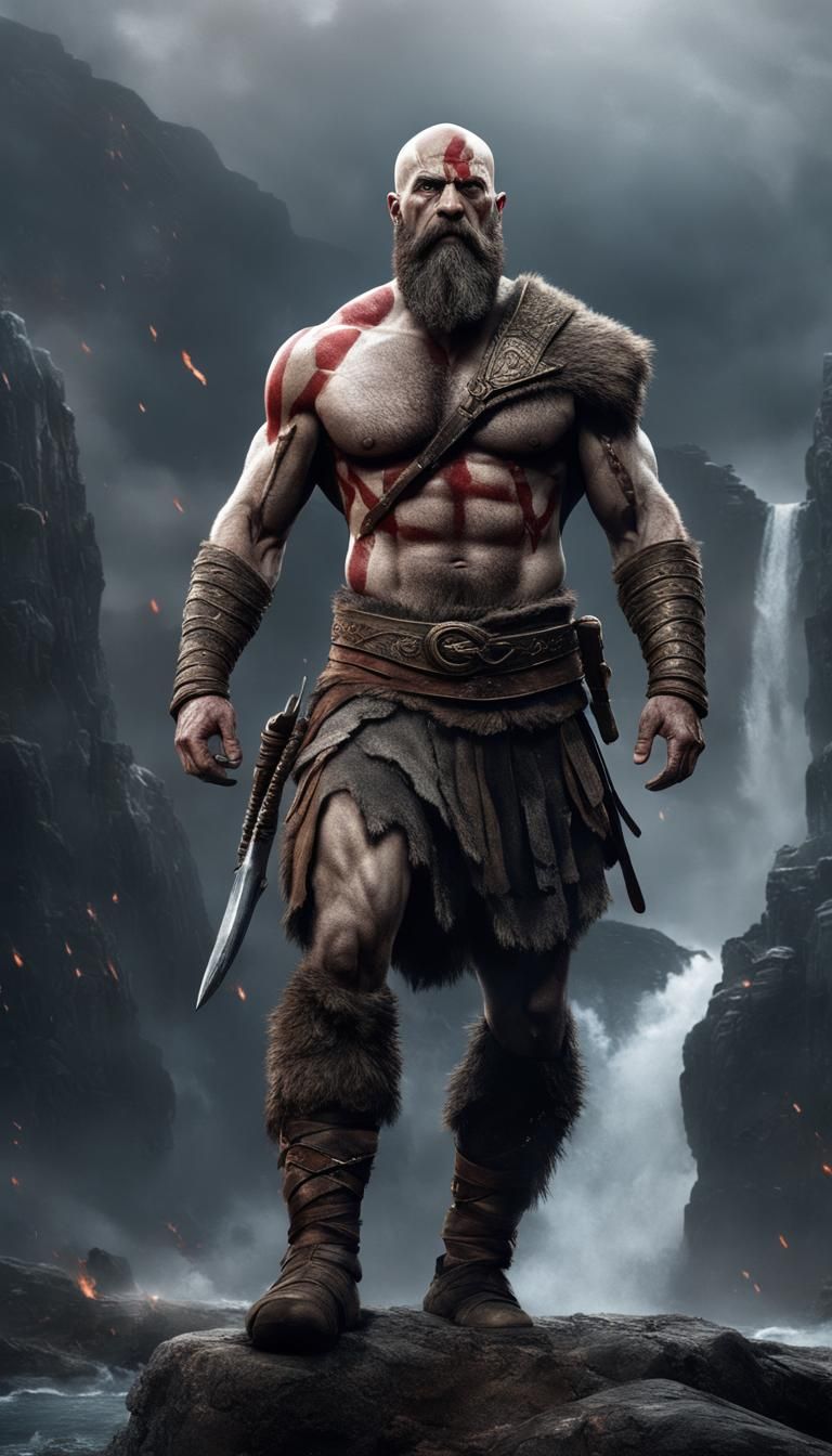 Kratos, God of War: Epic Digital Matte Painting