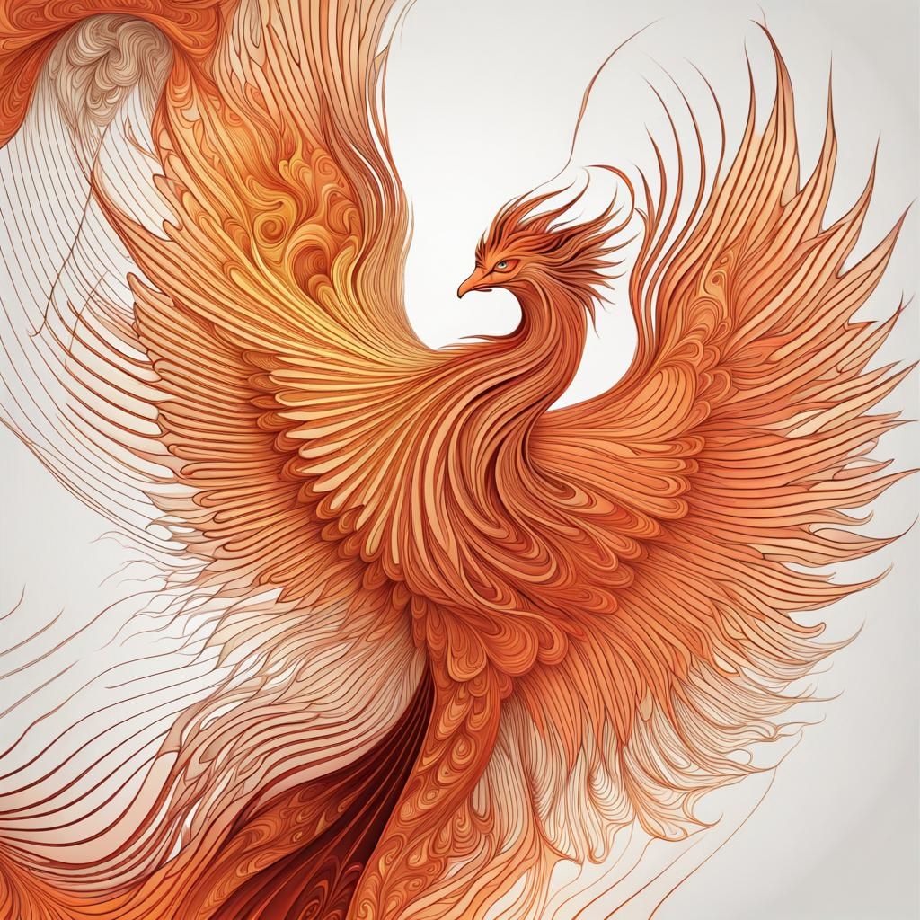 Abstract Phoenix Rising: Vector Fractal Art