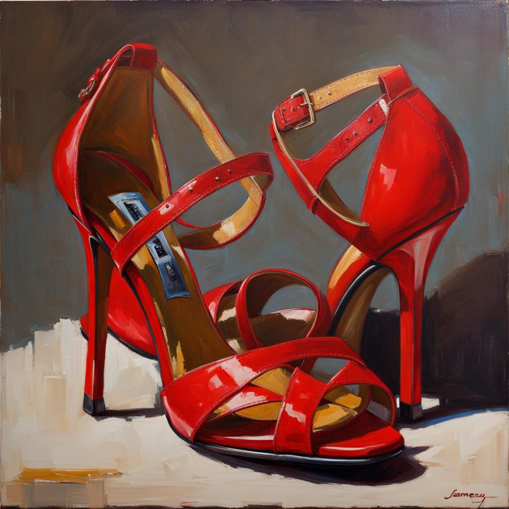 Expensive High Heels as Oil Painting
