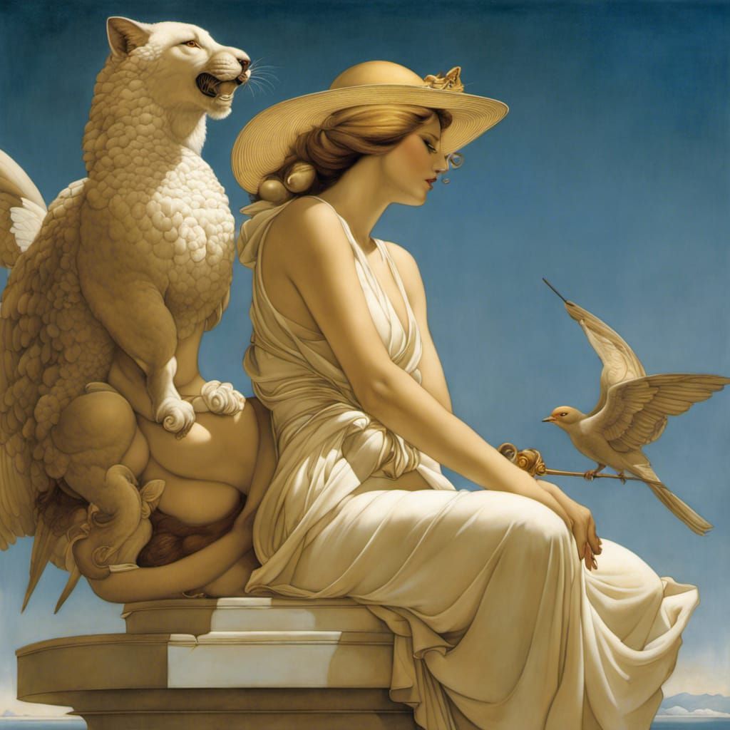 Girl in Dreamscape: Magical Realism Art