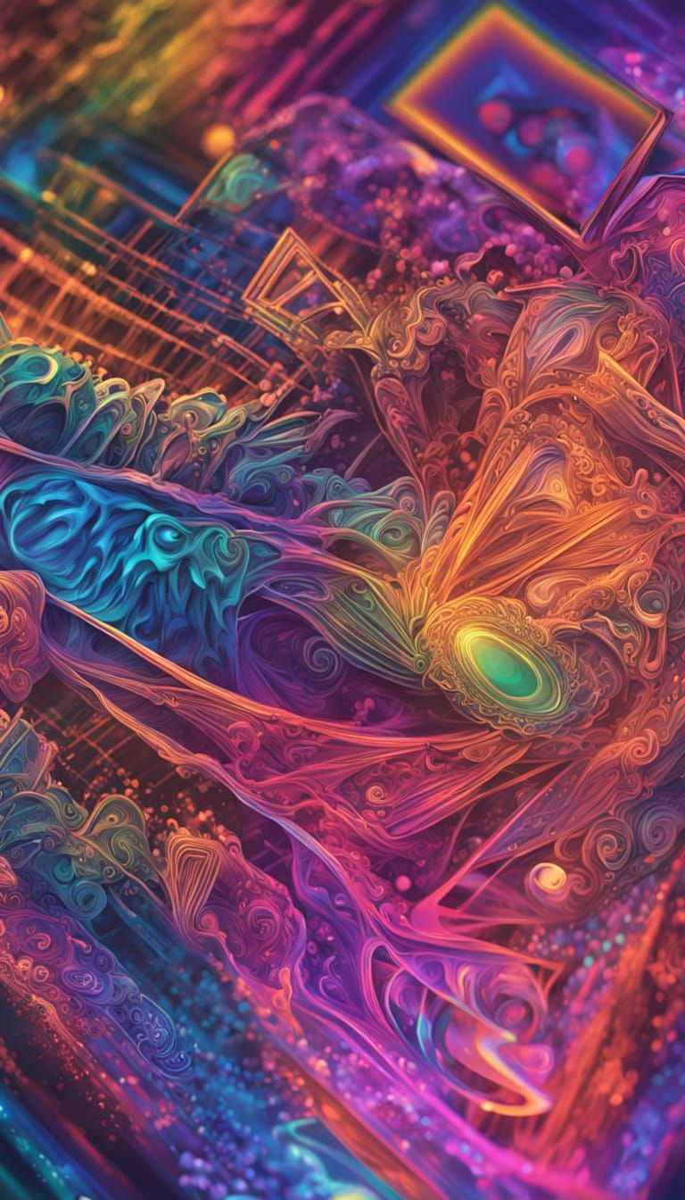 Surreal Digital Art with Contrasting Colors and Sharp Focus