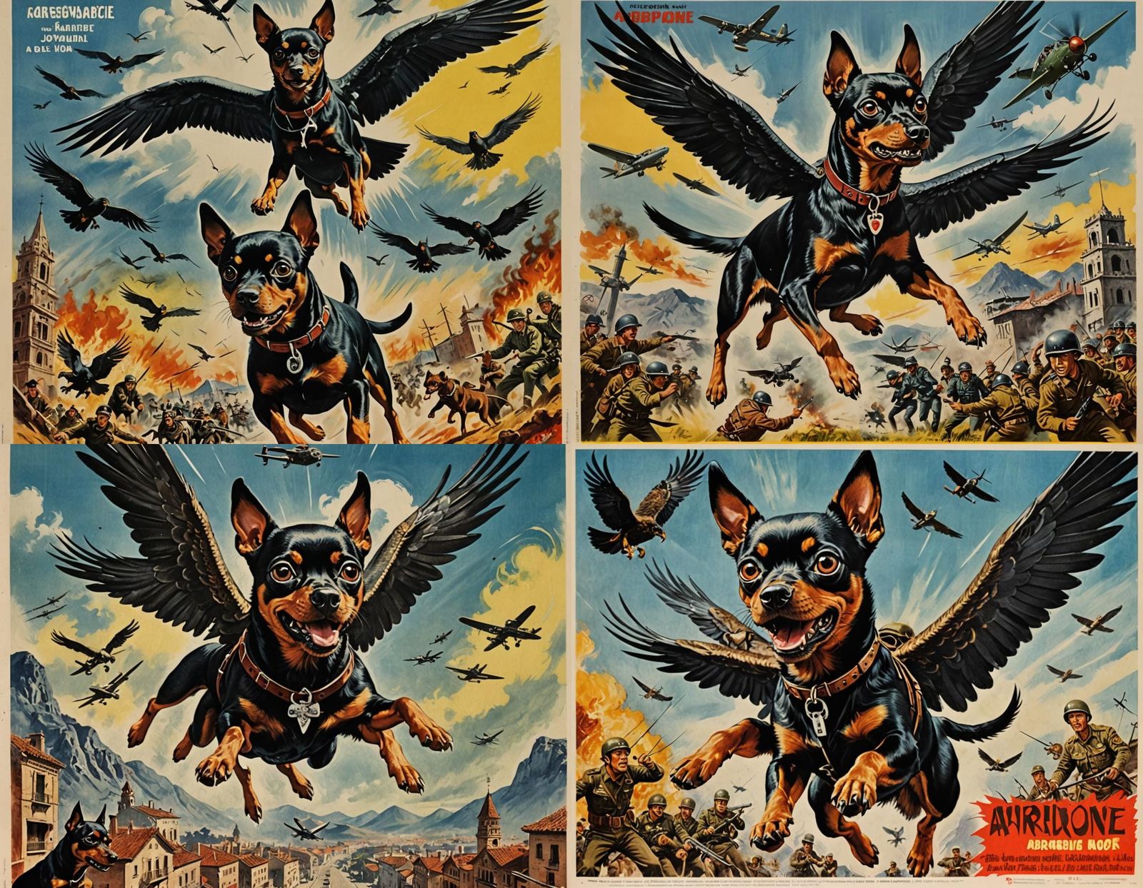 1960s Movie Poster: Flying Eagle-Dog Eyeball Attack