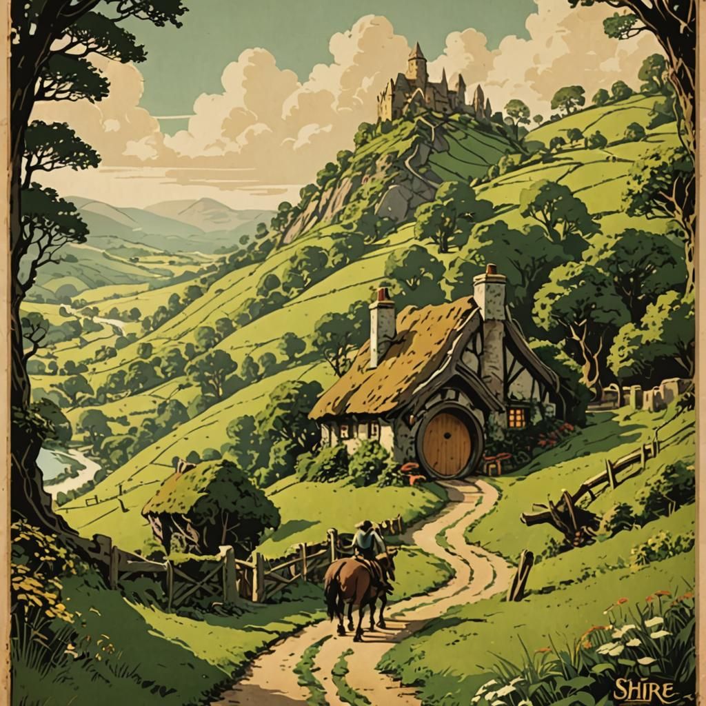 Visit The Shire: Vintage Travel Poster
