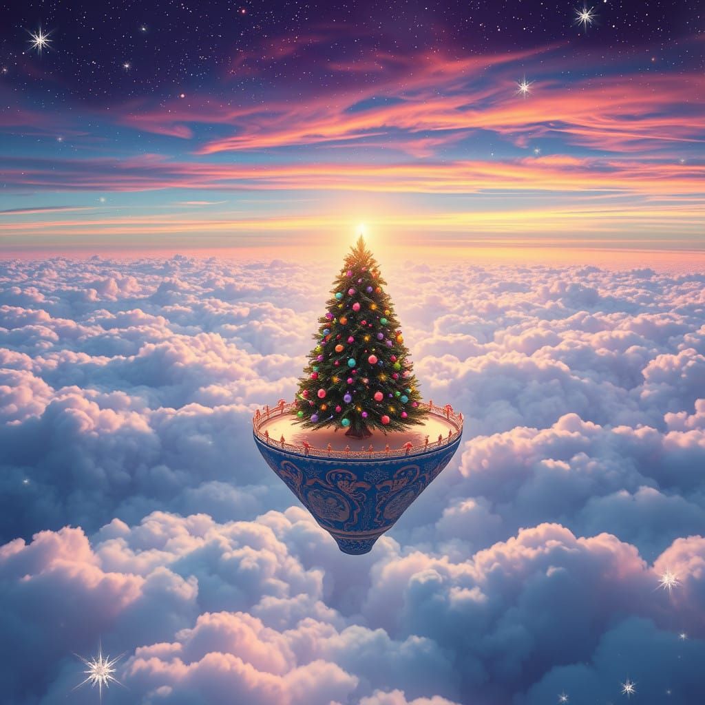 Whimsical Winter Wonderland Scene in Vibrant, Dreamlike Styl...