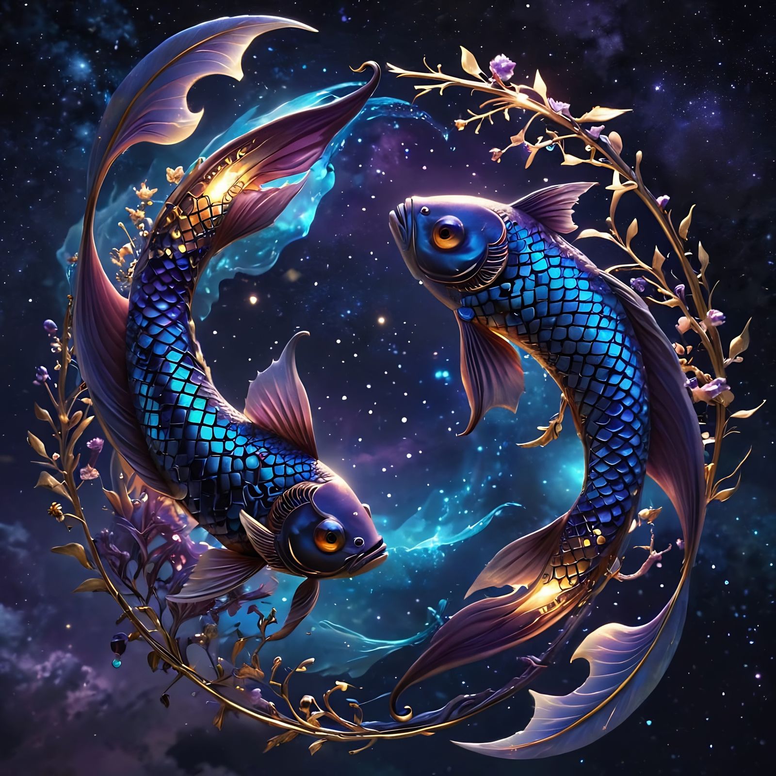 Ethereal Pisces Zodiac in John Singer Sargent's Style