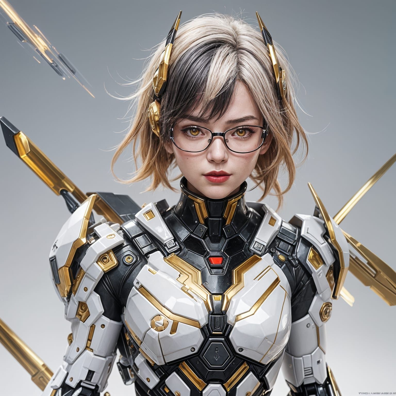 Female Demi-Human in Mecha Suit: 3D Anime Art