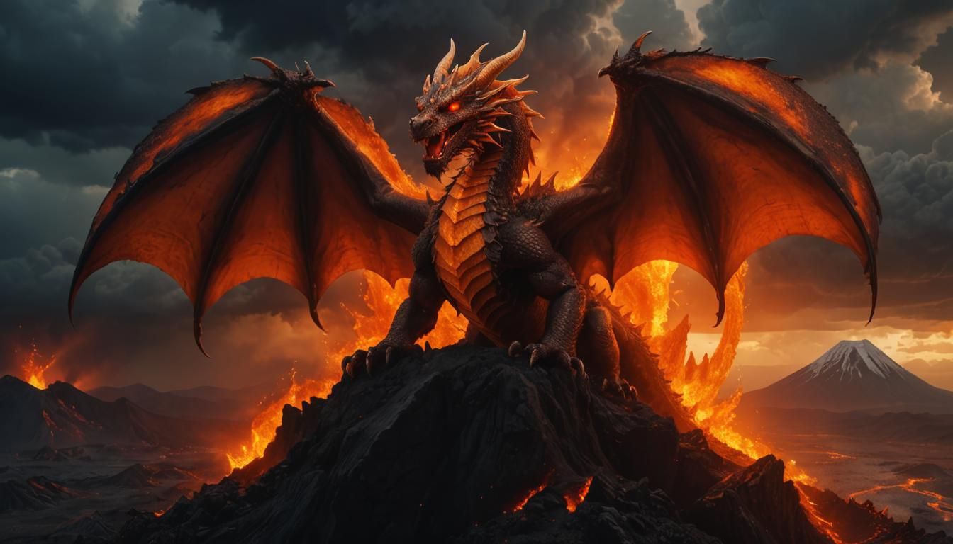 Volcanic Dragon with Baroque Style