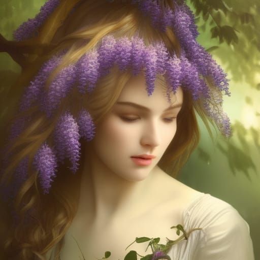 Wisteria Woman: A Gothic Portrait in Hyperdetail
