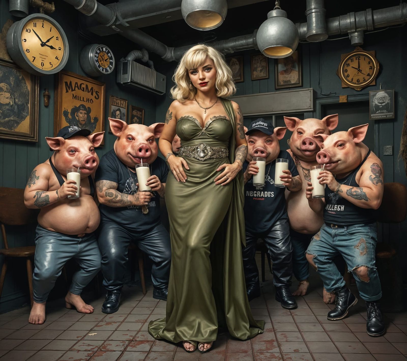 Magma and Pig-Man Gangsters in a Dingy Milk Bar