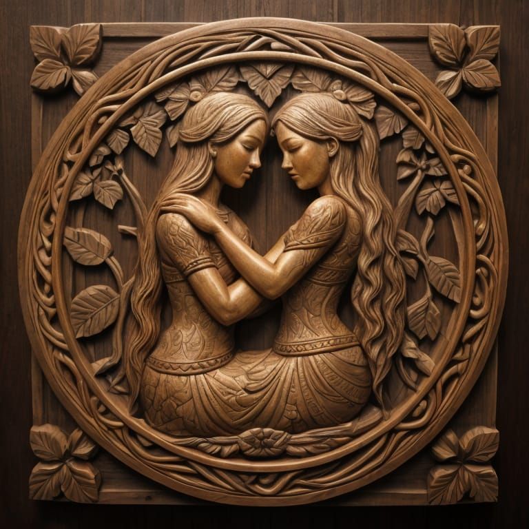Wood Carving Depicts Forbidden Love