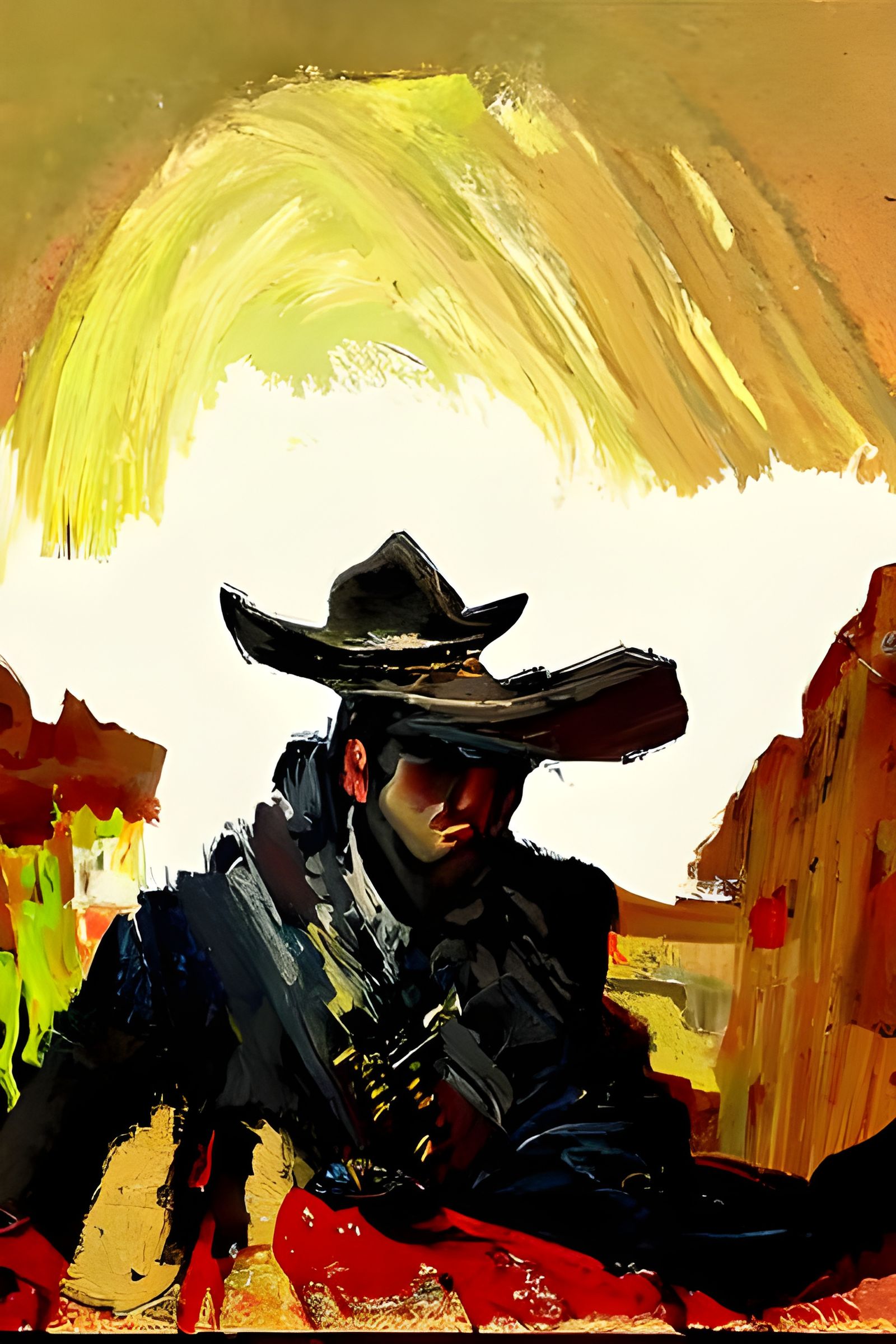 Wild West Gunslinger Showdown at High Noon