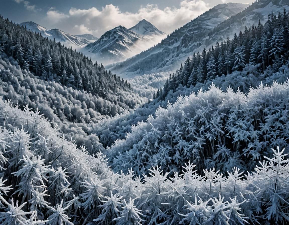 Surreal Winter Landscape with Jack Frost