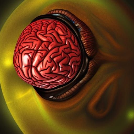 Computer Brain Inside Snail Shell Splash Art
