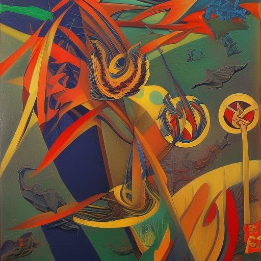 Psychedelic Abstract Art in Deep Triadic Colors