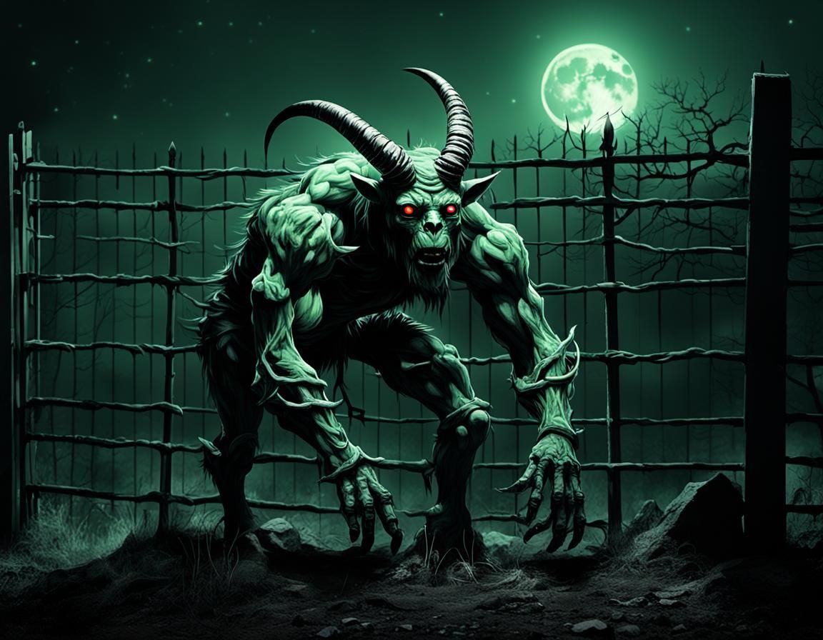 Night-Vision Scope Captures Horned Therianthrope