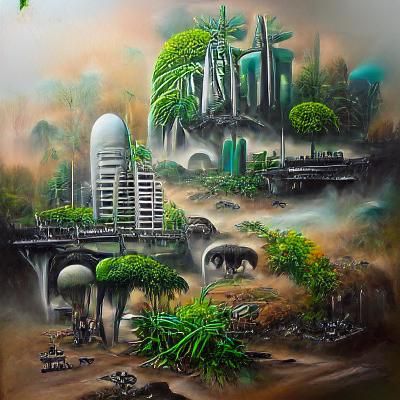 Lush Post-Apocalyptic Earth: Airbrush Art of Mutated Life