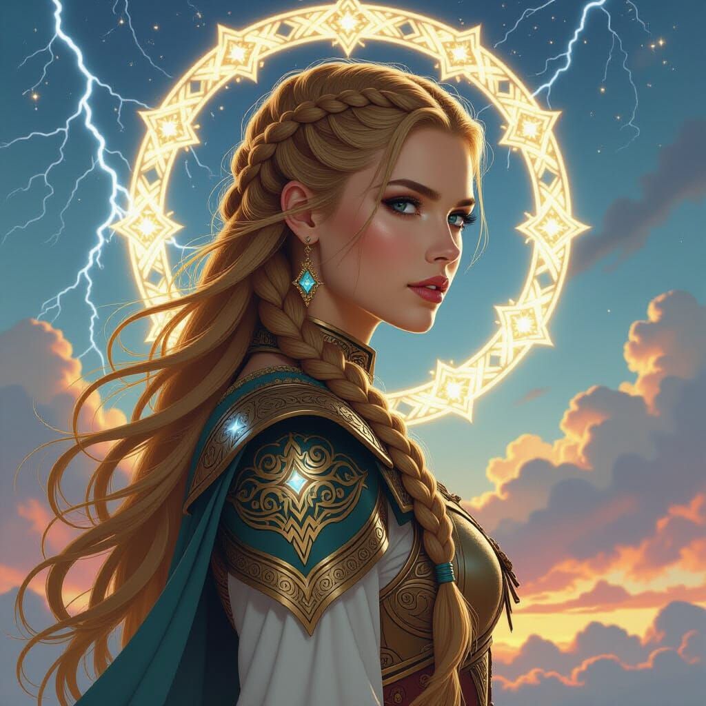 Valkyrie Warrior in Celestial Battlefield