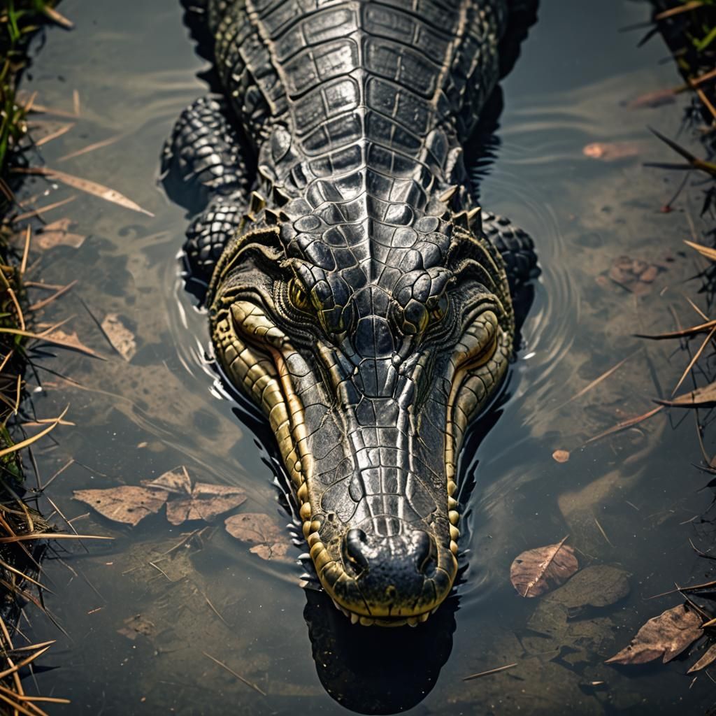 Hyperrealistic Alligator Portrait in High Definition
