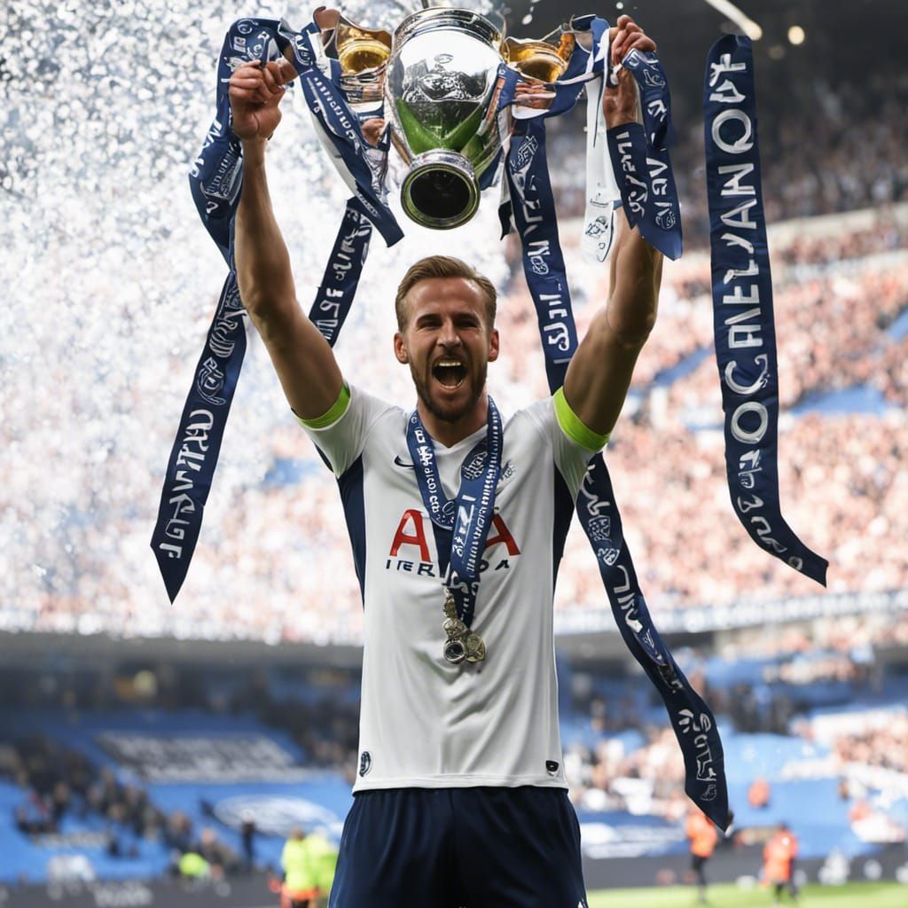 Harry Kane Lifts Premier League Trophy