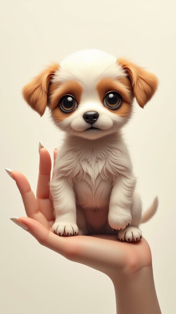 Adorable Puppy Double Exposure 3D Art