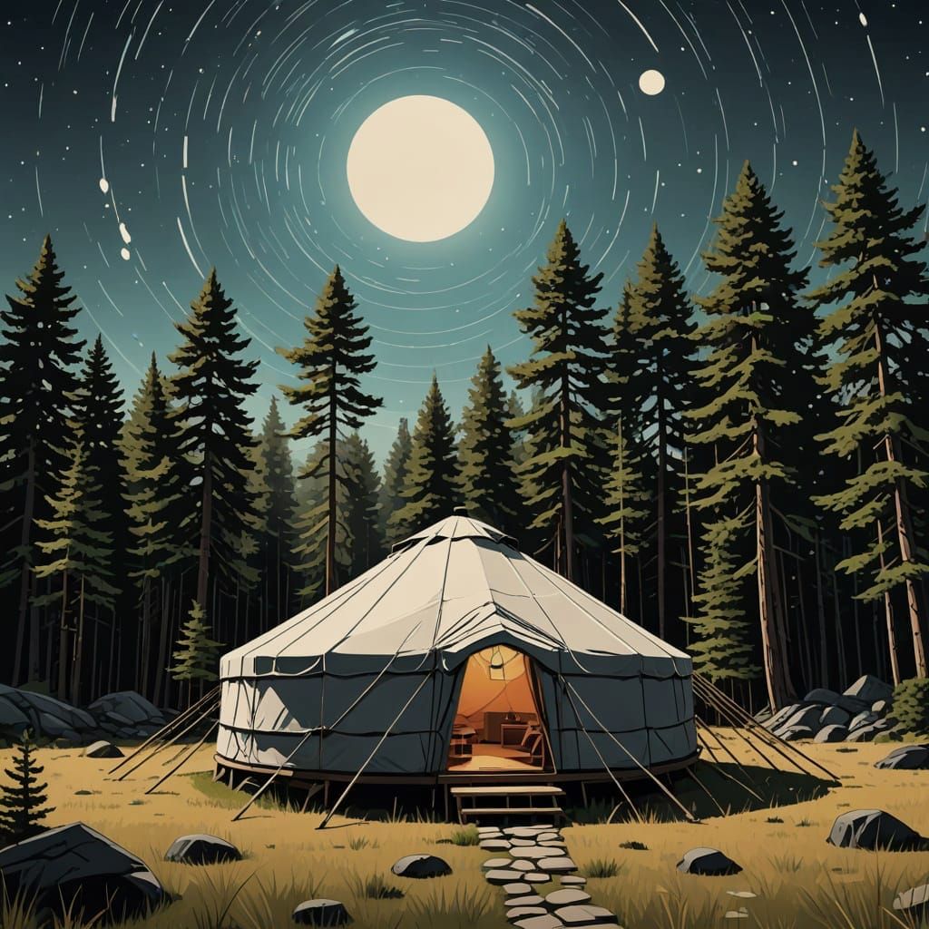 Vector Wilderness Yurt in X-Ray Style