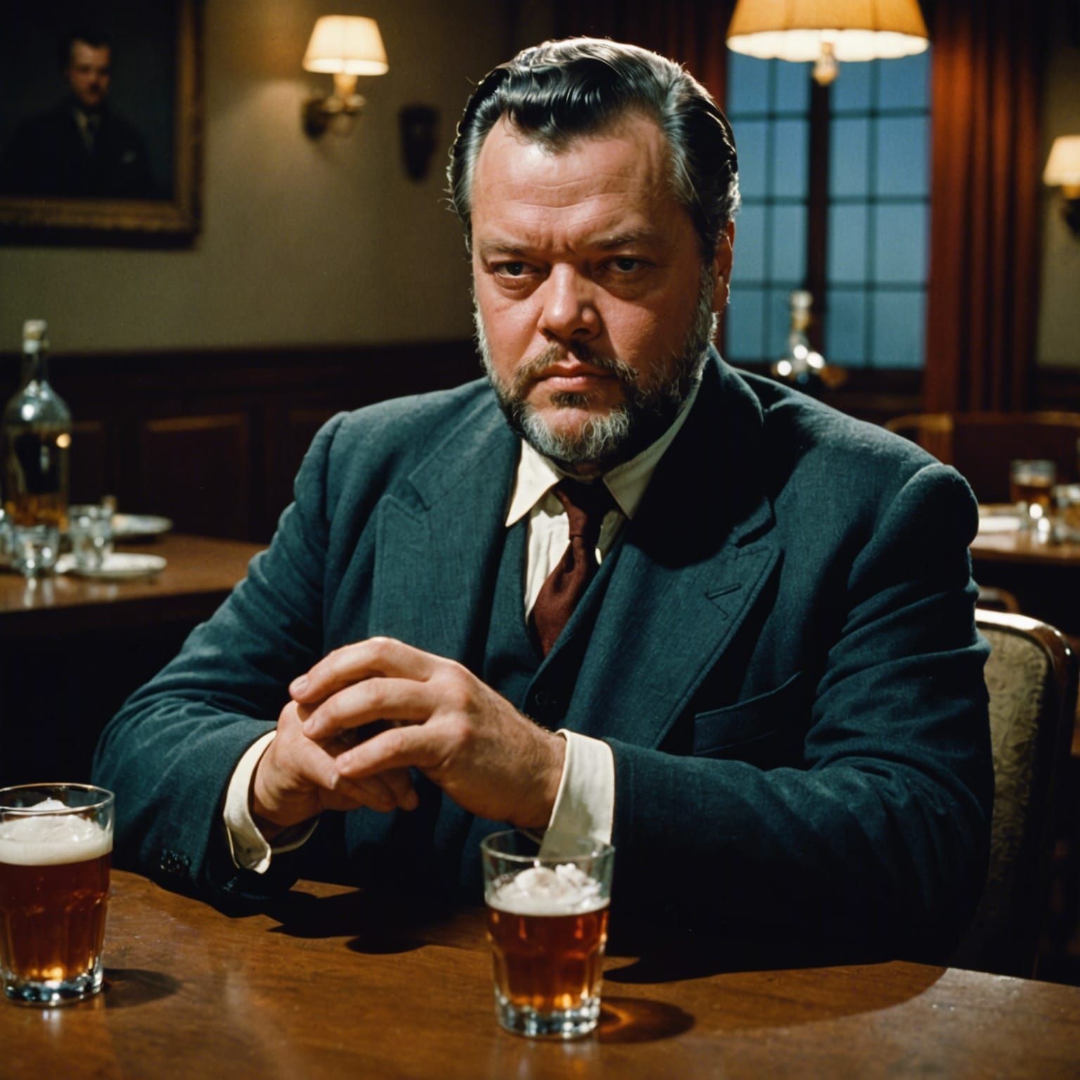 Orson Welles Film Still in 1950s Style