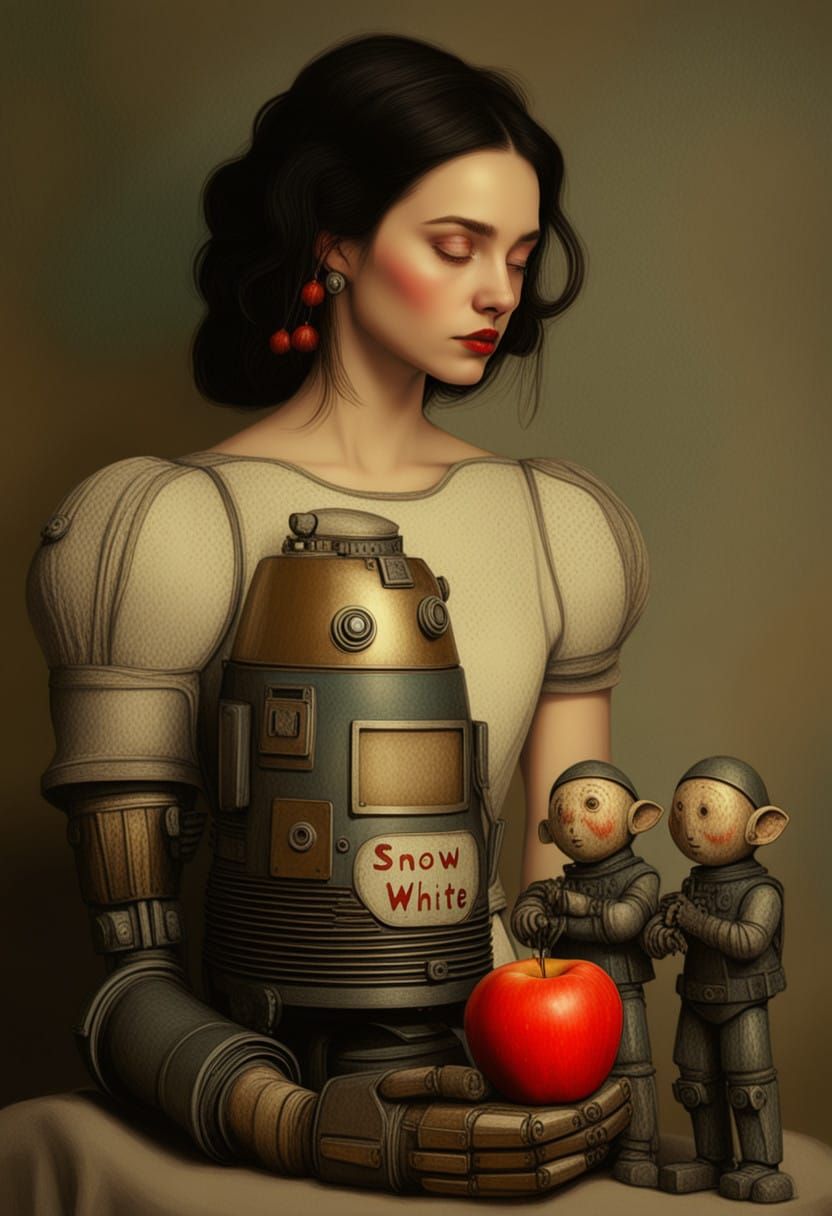 Elegant Enchantress in Cyberpunk Whimsy