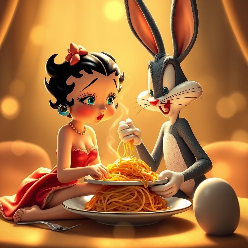 Betty Boop and Bugs Bunny Spaghetti Dinner
