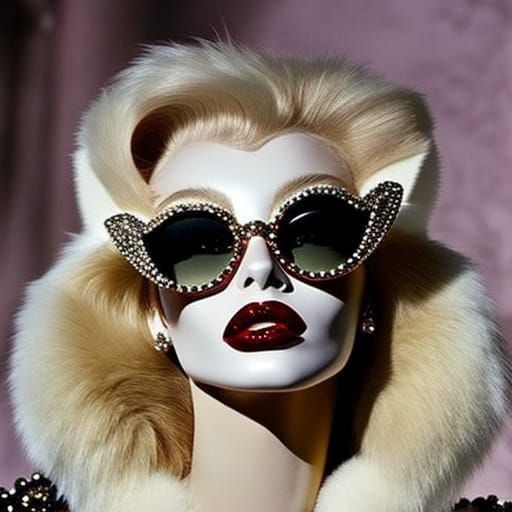 Glamorous Blonde in Steampunk Sunglasses: Editorial Portrait